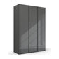 Symphony 151cm Glass 3 Door Wardrobe in Basalt Glass
