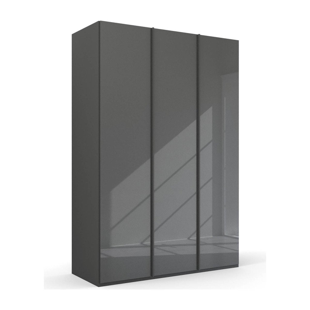 Symphony 151cm Glass 3 Door Wardrobe in Basalt Glass