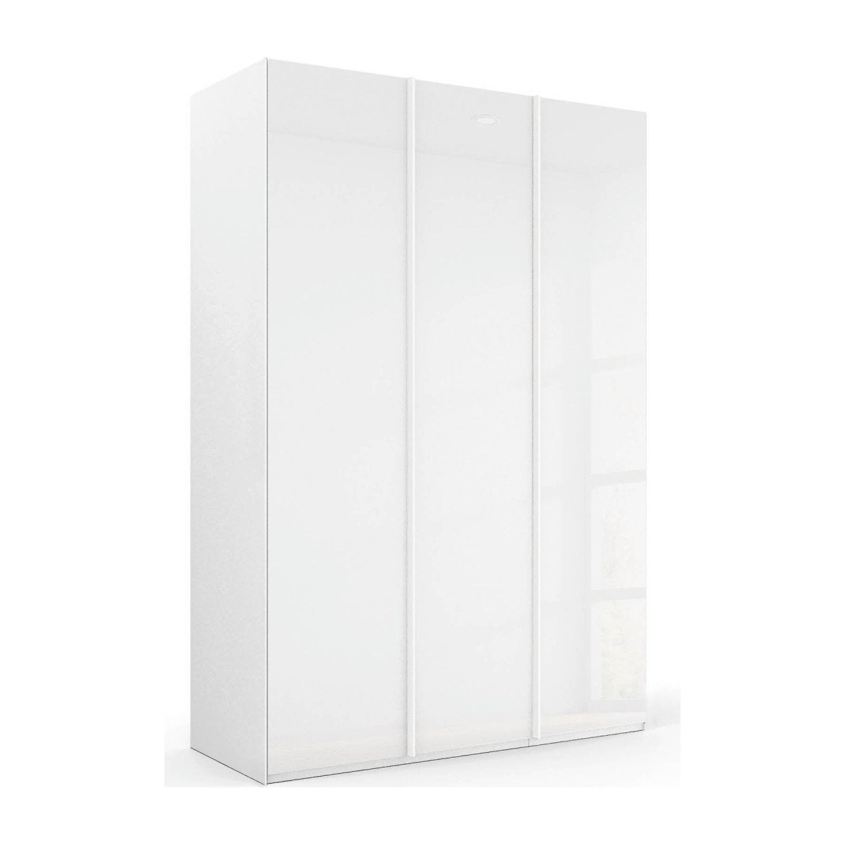 Symphony 151cm Glass 3 Door Wardrobe in White Glass
