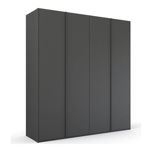 Symphony 201cm Decor 4 Door Hinged Wardrobe in Metallic Grey