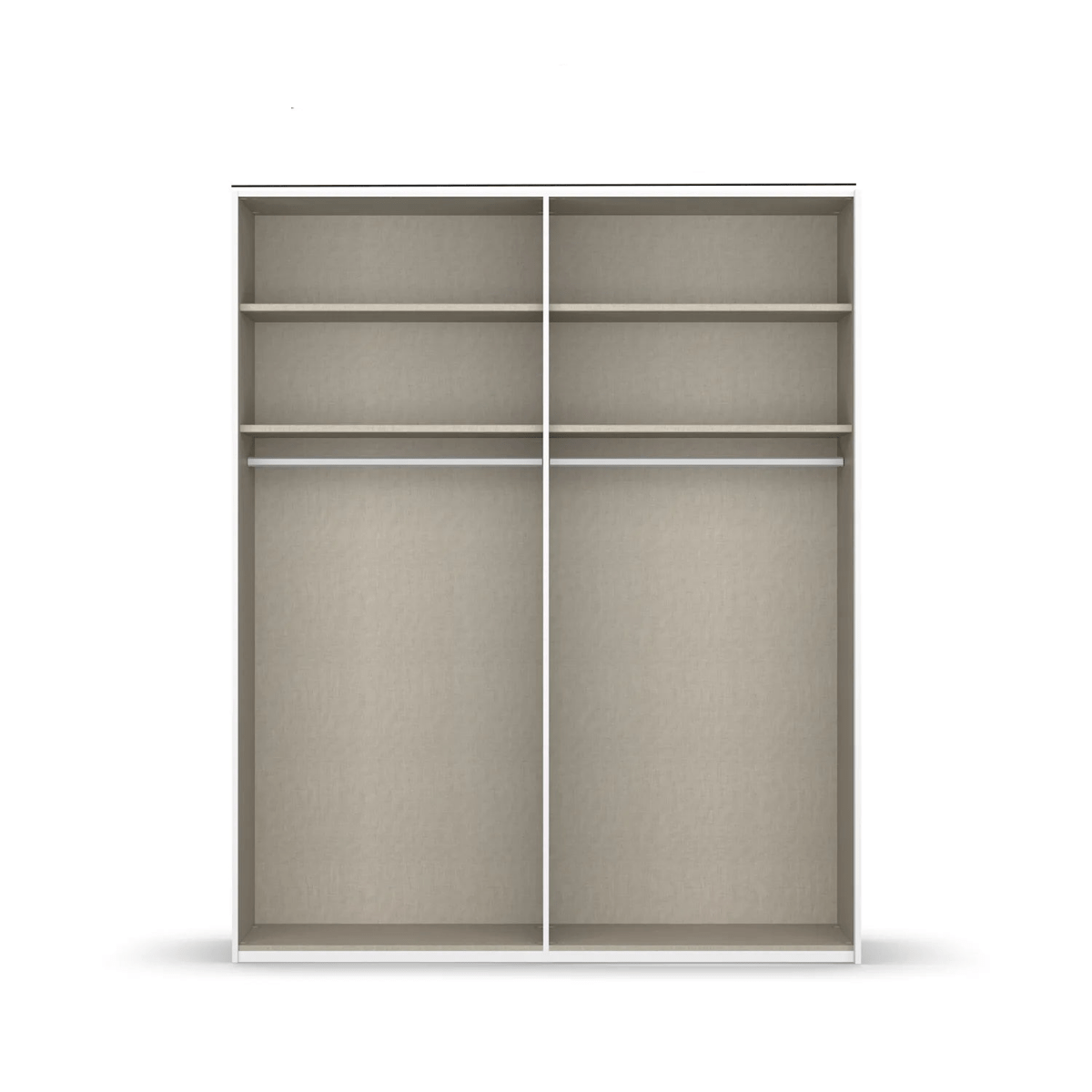 Symphony 201cm Decor 4 Door Hinged Wardrobe in Metallic Grey - interior view