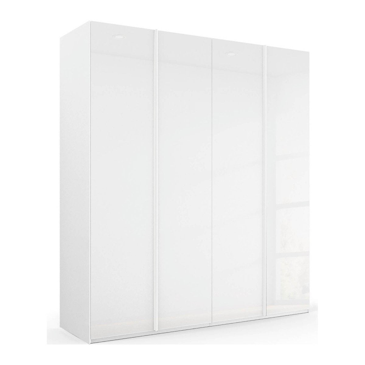 Symphony 201cm 4 Door Hinged Wardrobe in White Glass