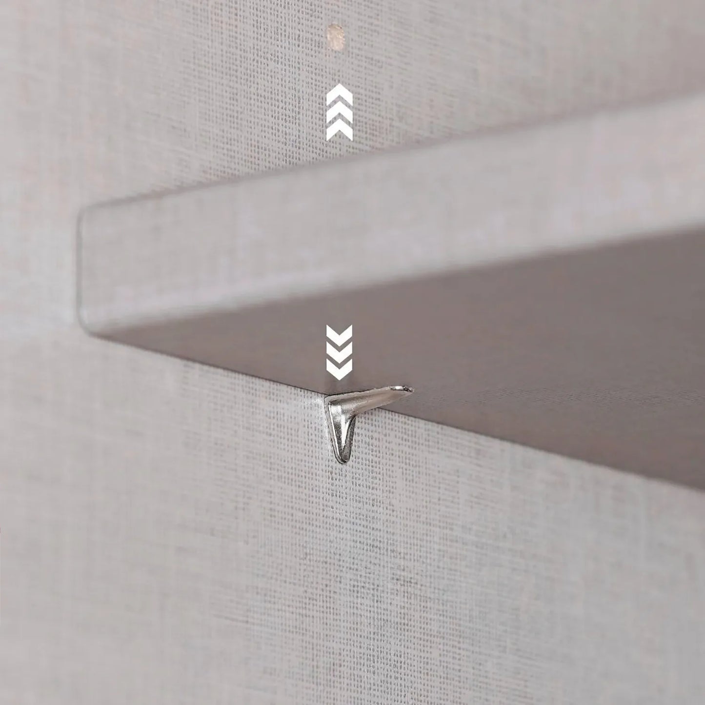 Symphony 201cm 4 Door Hinged Wardrobe in Basalt Glass - Shelve Closeup view