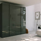 Symphony 201cm 4 Door Hinged Wardrobe in Basalt Glass - Styled in a Bedroom
