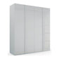Symphony 201cm 4 Door Hinged Wardrobe in Silk Grey Glass