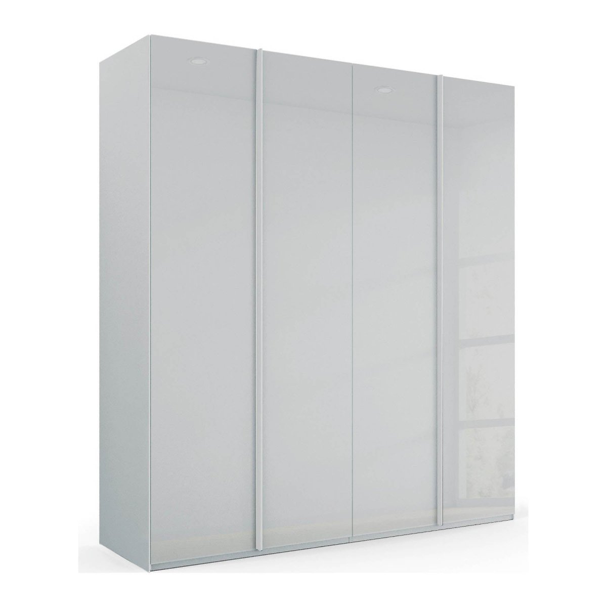 Symphony 201cm 4 Door Hinged Wardrobe in Silk Grey Glass