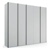 Symphony 251cm Decor 5 Door Hinged Wardrobe in Silk Grey