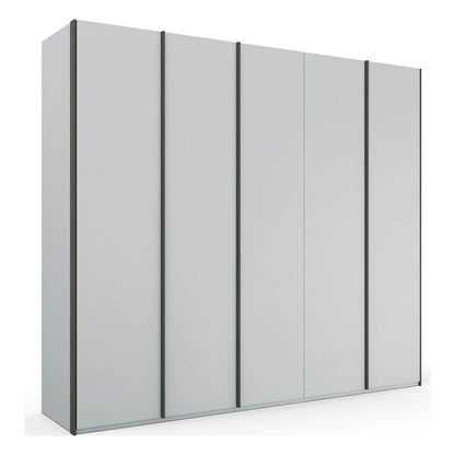 Symphony 251cm Decor 5 Door Hinged Wardrobe in Silk Grey