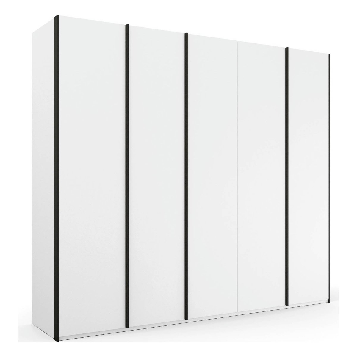 Symphony 251cm Decor 5 Door Hinged Wardrobe in White