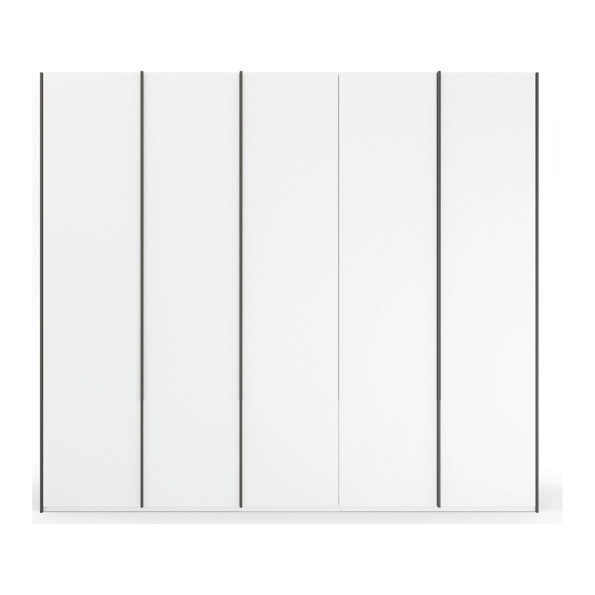 Symphony 251cm Decor 5 Door Hinged Wardrobe in White Closeup view