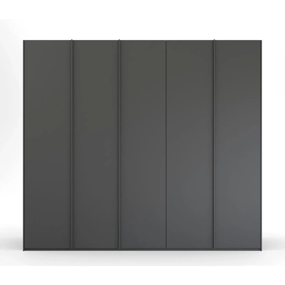 Symphony 251cm Decor 5 Door Hinged Wardrobe in Metallic Grey - Front view