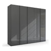 Symphony 251cm Large 5 Door Wardrobe in Basalt Glass