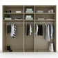 Symphony 251cm Large 5 Door Wardrobe in Silk Grey - Interior view Styled in a Living Room