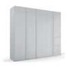 Silk Grey glass wardrobe with 5 Doors contemporary design and spacious interior