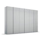 Symphony 301cm 6 Door Hinged Wardrobe in Silk Grey Glass