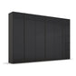 Symphony 301cm 6 Door Hinged Wardrobe in Basalt Glass