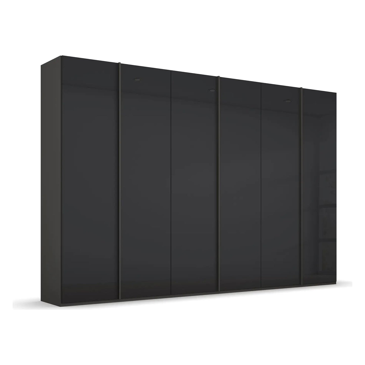 Symphony 301cm 6 Door Hinged Wardrobe in Basalt Glass