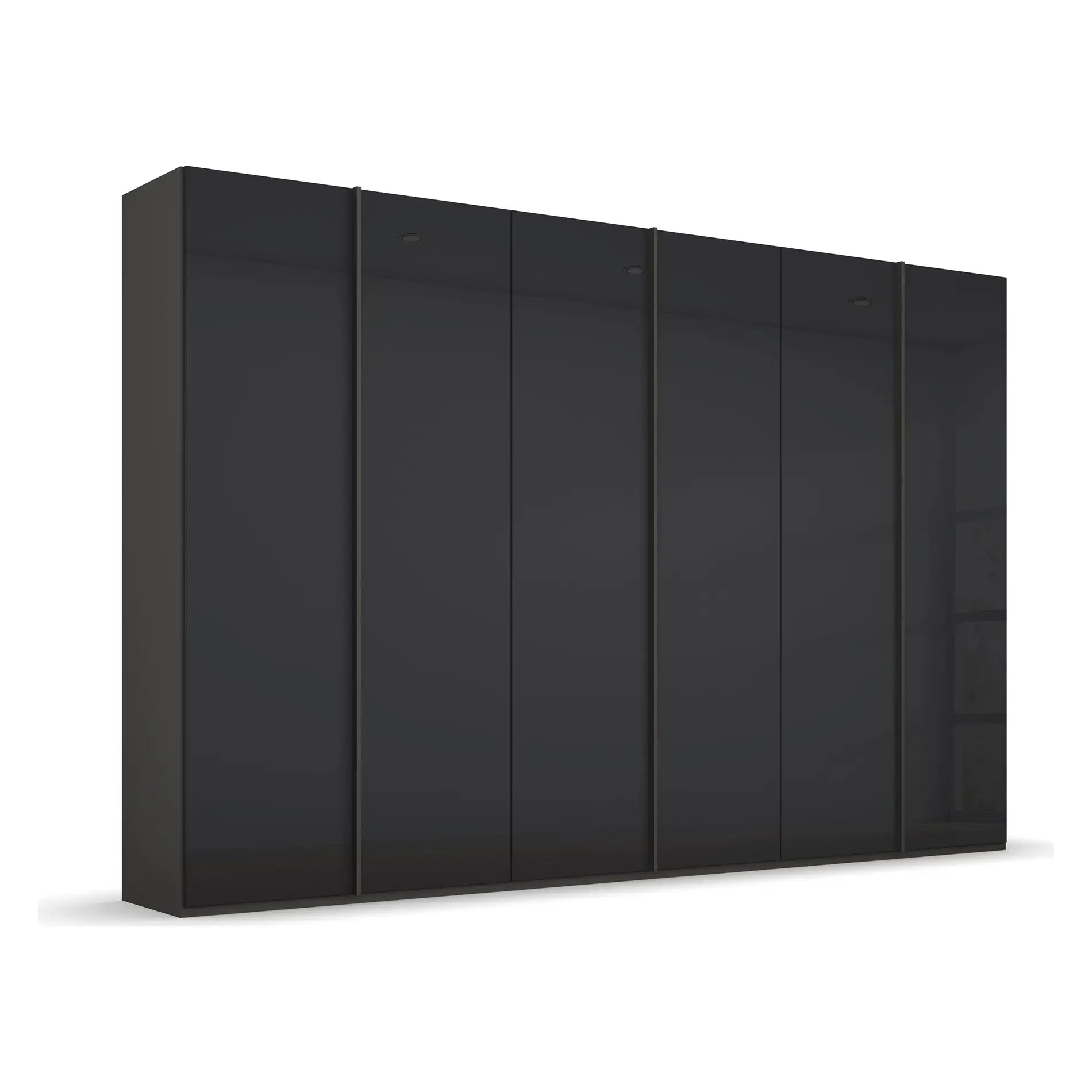 Symphony 301cm 6 Door Hinged Wardrobe in Basalt Glass