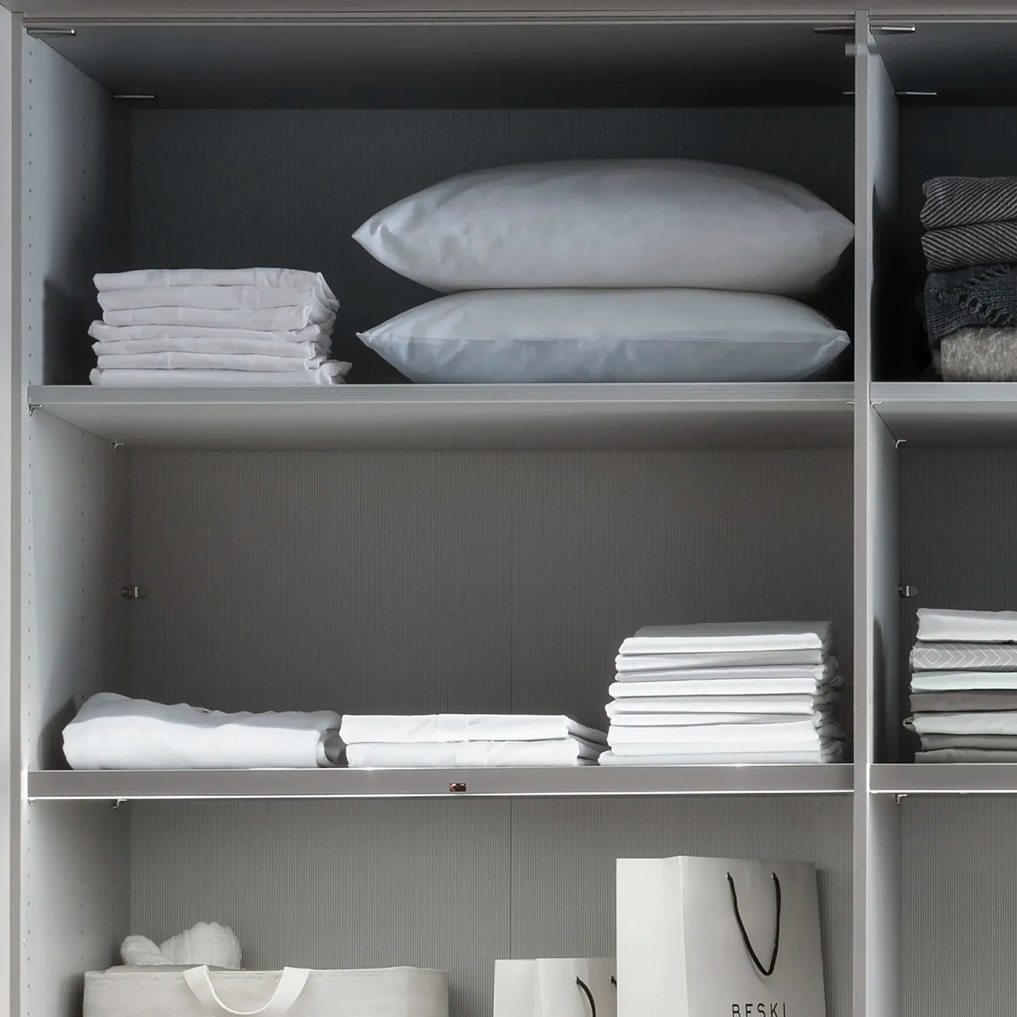Templin 1000 6 Door 6 Drawer Wardrobe - W300cm -  Interior View Styled in a Bedroom