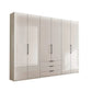 Templin 2000 Champagne Glass 6 Door 3 Drawers 225cm Bifold Wardrobe 