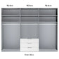 Templin 2000 Champagne Glass 6 Door 3 Drawers 300cm Wardrobe - Interior View With Dimensions