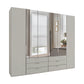 Templin Champagne 2000 Glass 6 Door 6 Drawer Wardrobe With Mirror - W300cm
