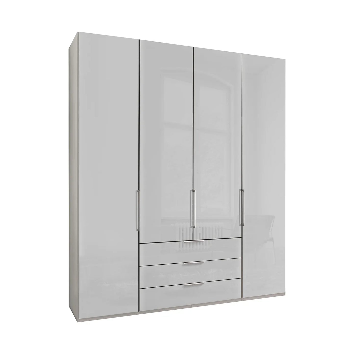 Templin 2000 4 Door 3 Drawers Wardrobe - W200cm