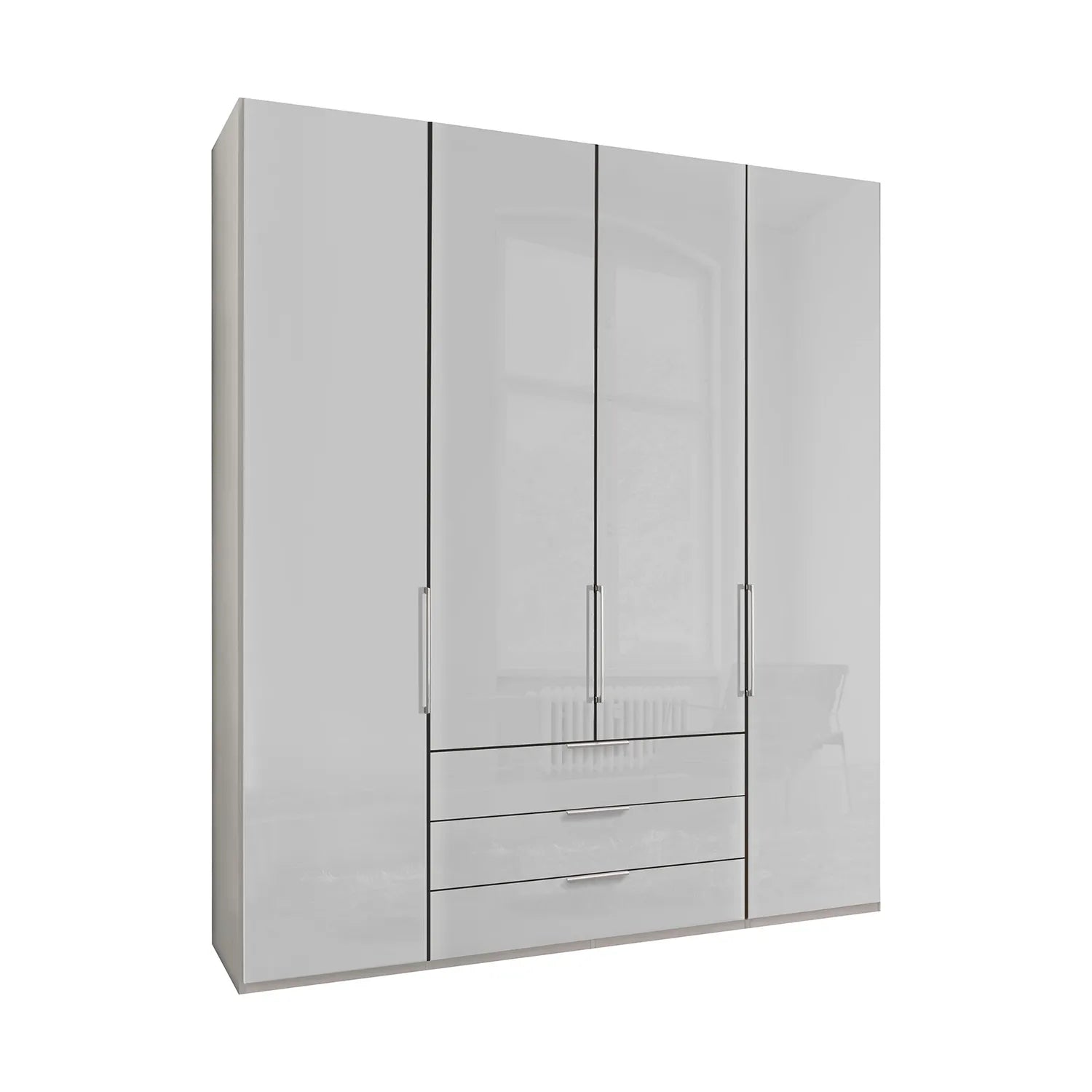 Templin 2000 4 Door 3 Drawers Wardrobe - W200cm