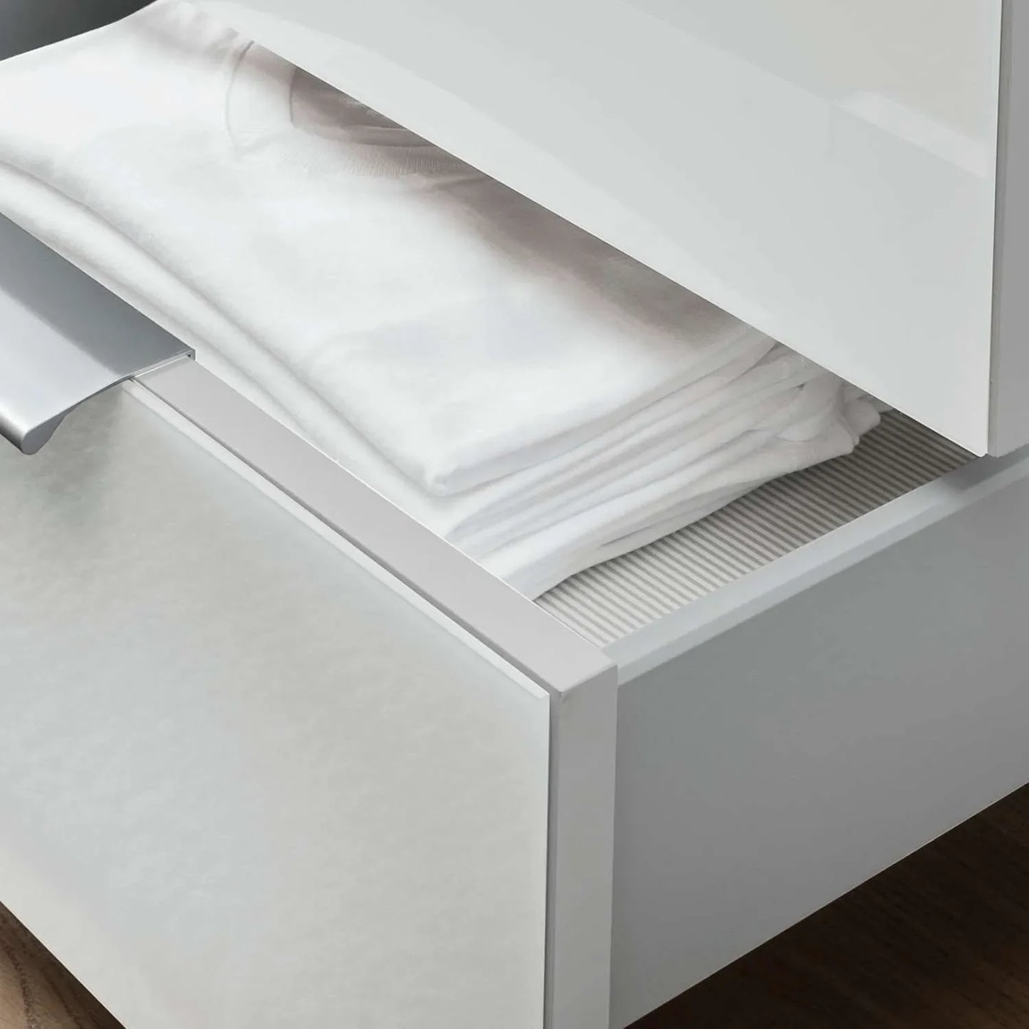 Templin 2000 4 Door 3 Drawers Wardrobe - W200cm - Drawer Closeup View - Styled in a Room