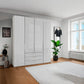 Templin 2000 4 Door 3 Drawers Wardrobe - W200cm - Styled in a Room