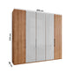 Templin 1000 Bianco Oak Carcase 5 Door Hinged Wardrobe - 250cm - Dmensions