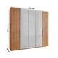 Templin 1000 Bianco Oak Carcase 5 Door Hinged Wardrobe - 250cm - Dimensions