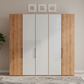 Templin 1000 Bianco Oak Carcase 5 Door Hinged Wardrobe - 250cm