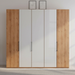 Templin 2000 Bianco Oak Carcase 5 Door Hinged Wardrobe - 250cm