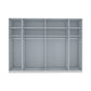 Templin 2000 Bianco Oak Carcase 6 Door 6 Drawer Wardrobe - W250cm - Interior View