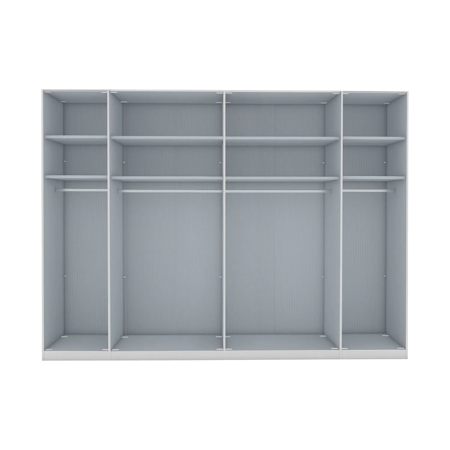 Templin 2000 Bianco Oak Carcase 6 Door 6 Drawer Wardrobe - W300cm - Interior View