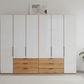 Templin 2000 Bianco Oak Carcase 6 Door 6 Drawer Wardrobe - W300cm