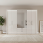 Templin 2000 Champagne Glass 6 Door 3 Drawers 225cm Wardrobe