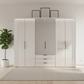 Templin 1000 Champagne Glass 6 Door 3 Drawers 225cm Hinged Wardrobe Free Assembly