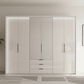 Templin 2000 Champagne Glass 6 Door 3 Drawers 300cm Wardrobe