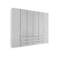 Templin 1000 Glass 6 Door 6 Drawer Hinged Wardrobe W250cm