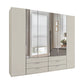 Templin Champagne 2000 Glass 6 Door 6 Drawer Wardrobe With Mirror - W300cm
