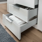 Templin 6 Door 6 Drawer Wardrobe - - Drawers Closeup View Styled in Living Room