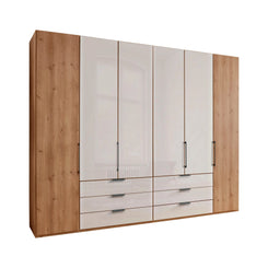 Templin 2000 6 Door 6 Drawer Hinged Wardrobe in Champagne 