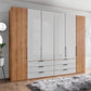 Templin 1000 6 Door 6 Drawer Hinged Wardrobe in White - Styled in a Bedroom