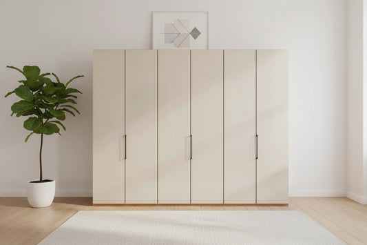 Templin 2000 6 Door Hinged Wardrobe in Champagne Glass