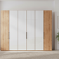 Templin 1000 Bianco Oak Carcase 6 Door Hinged Wardrobe - 300cm