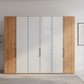 Templin 2000 Bianco Oak Carcase 6 Door Hinged Wardrobe - 300cm