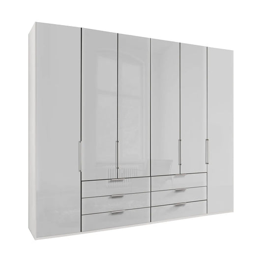 Templin 2000 Glass 6 Door 6 Drawer Wardrobe - W250cm