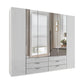 Templin 2000 Glass 6 Door 6 Drawer Wardrobe - W250cm With Mirror - Side Angle View
